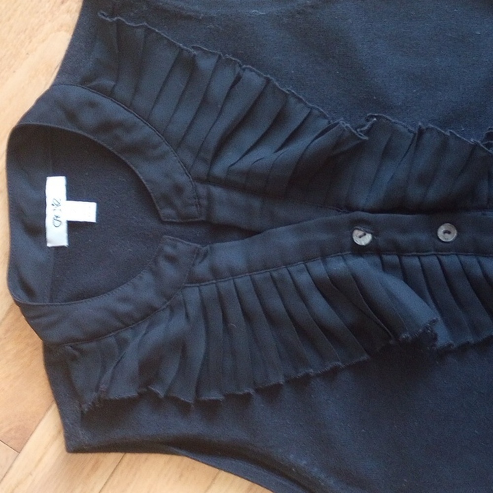 Cache Black Sleeveless Ruffle Sweater - Picture 6 of 8